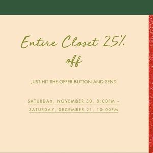 ENTIRE CLOSET ON SALE